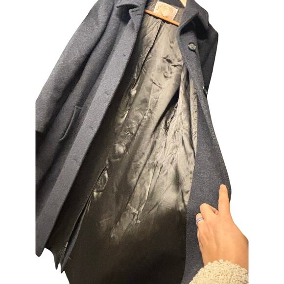 Pendleton Vintage wool trench coat  Gray USA Long Sleeve  Button up. - Picture 6 of 8